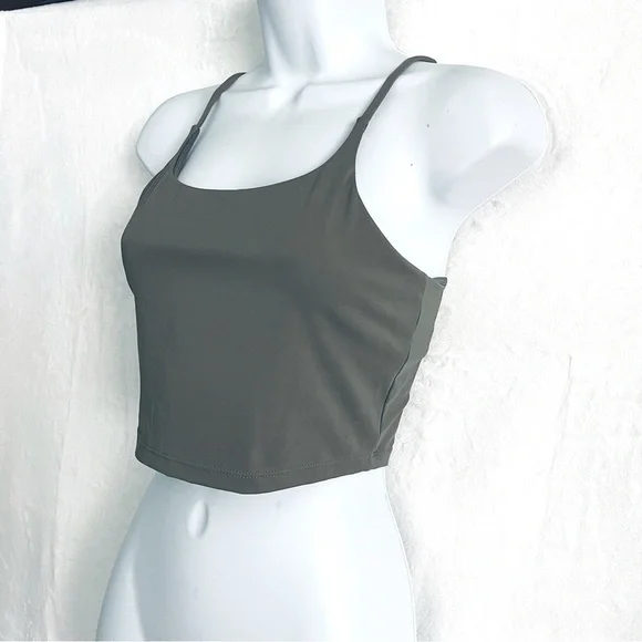 Olive Green Spaghetti Strap Tank Top - Picture 7 of 8